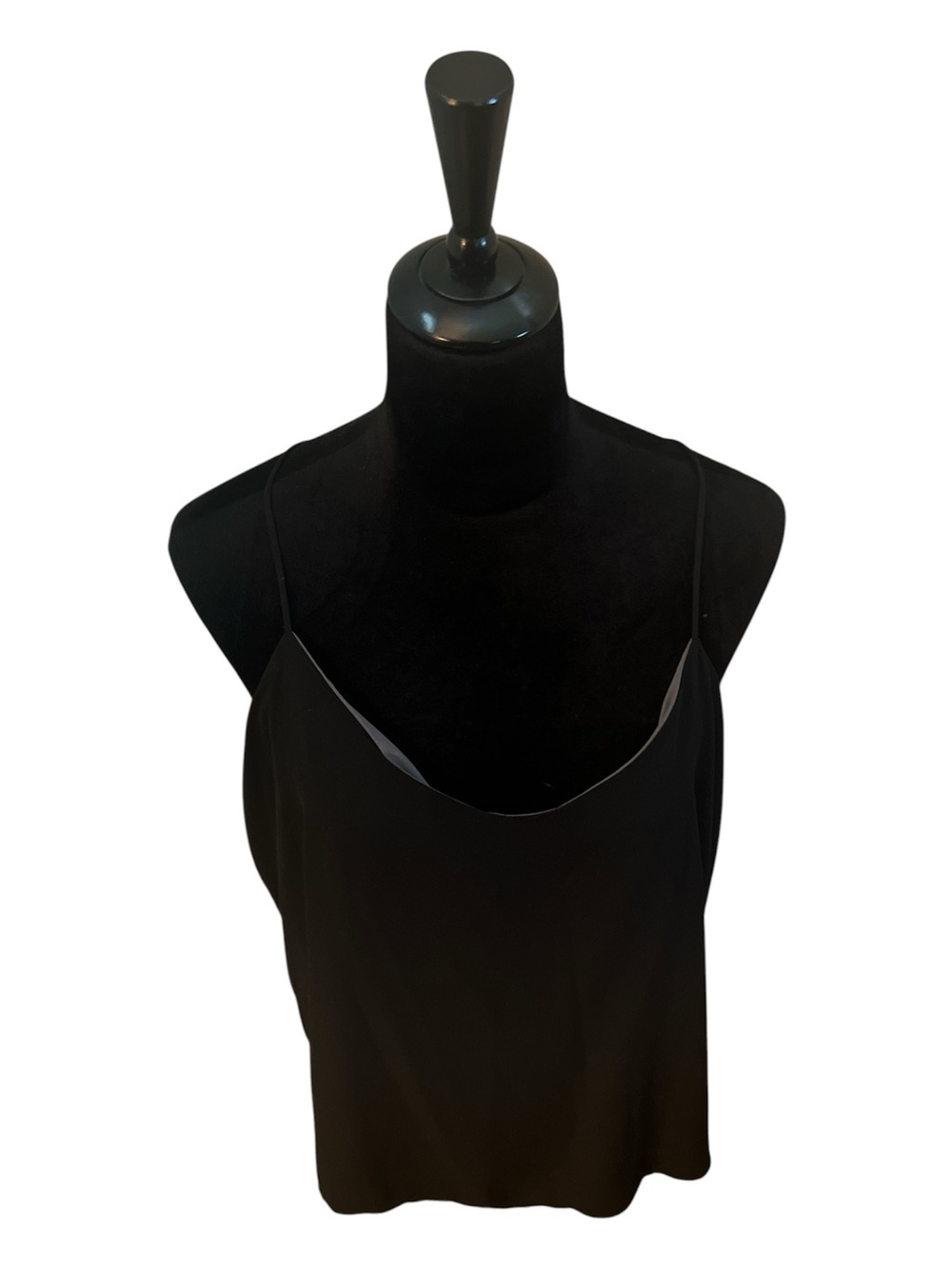 Bar III Black Satin-Look Spaghetti Strap Cami